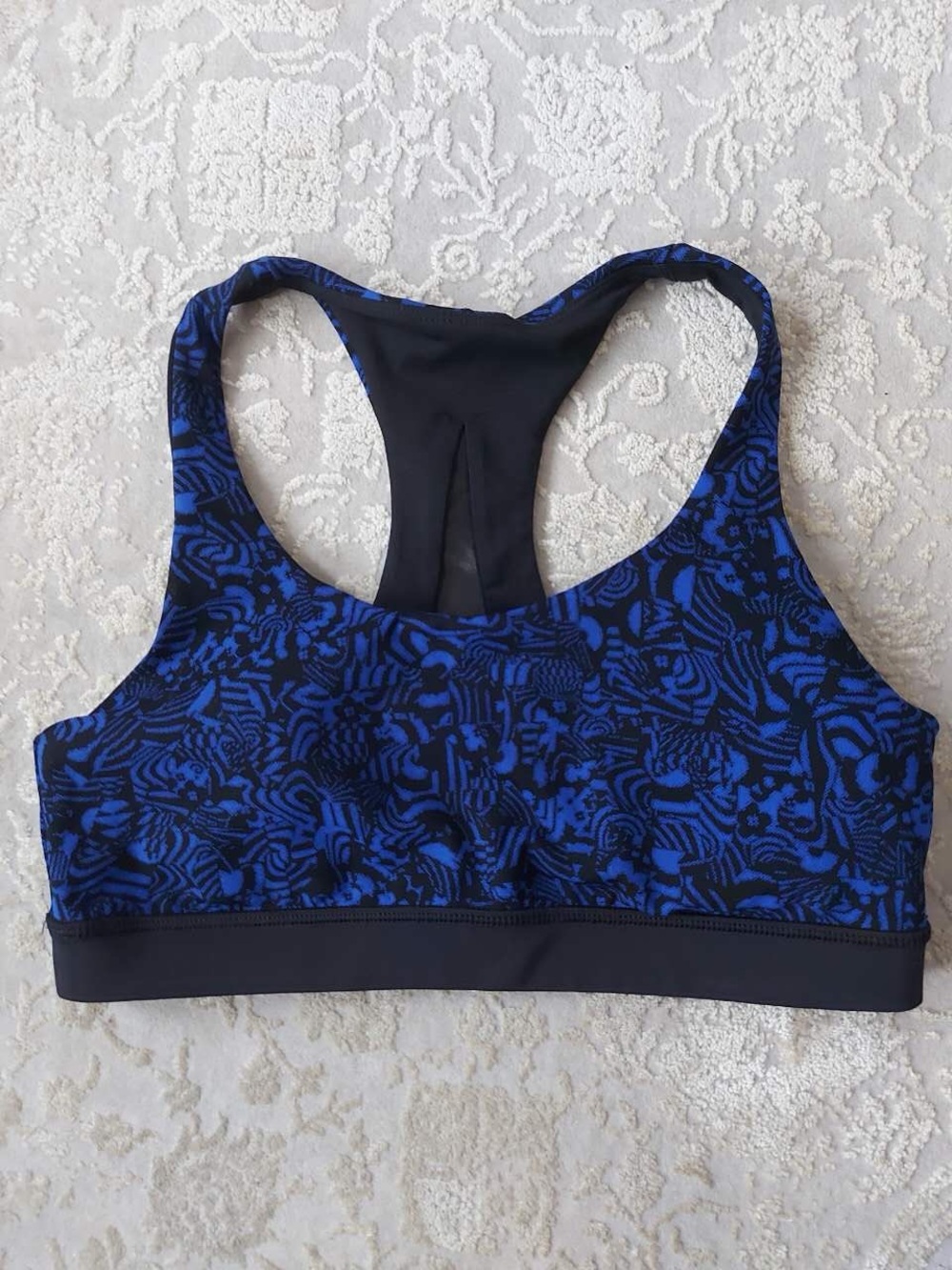 Lululemon blue and black sports bra